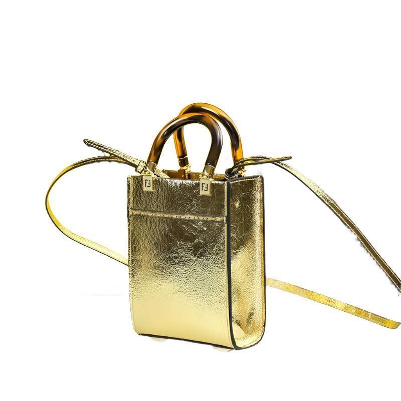 Fendi  Vitello King Plexiglass Logo Embossed Mini Fendi Sunshine Shopper Tote Banlieue91
