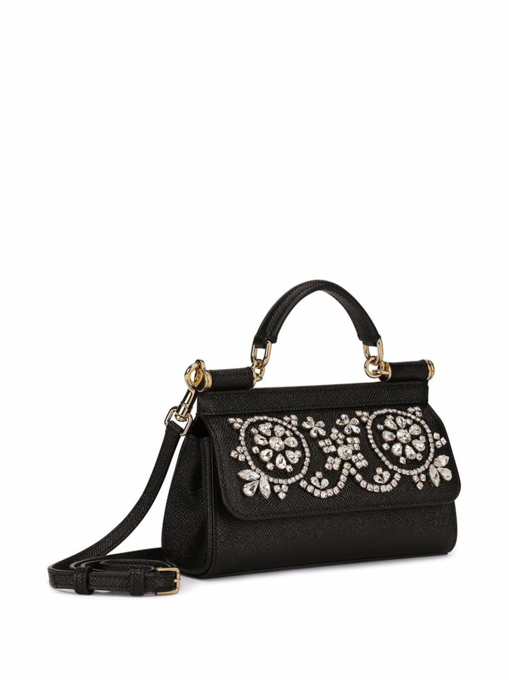 Dolce & Gabbana small Sicily rhinestone-embellished top-handle bag Banlieue91