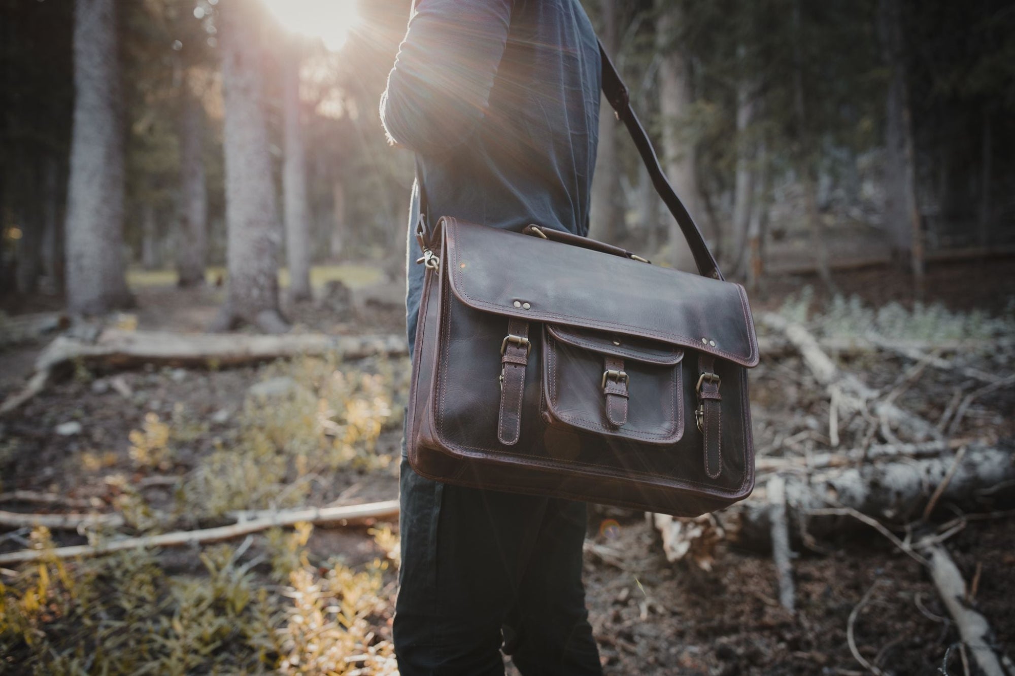 18 inch Buffalo Leather Briefcase Kodiak Leather