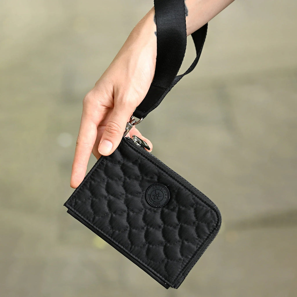 Wanderlust Quilted Fabric Double Zip Wristlet - 18003