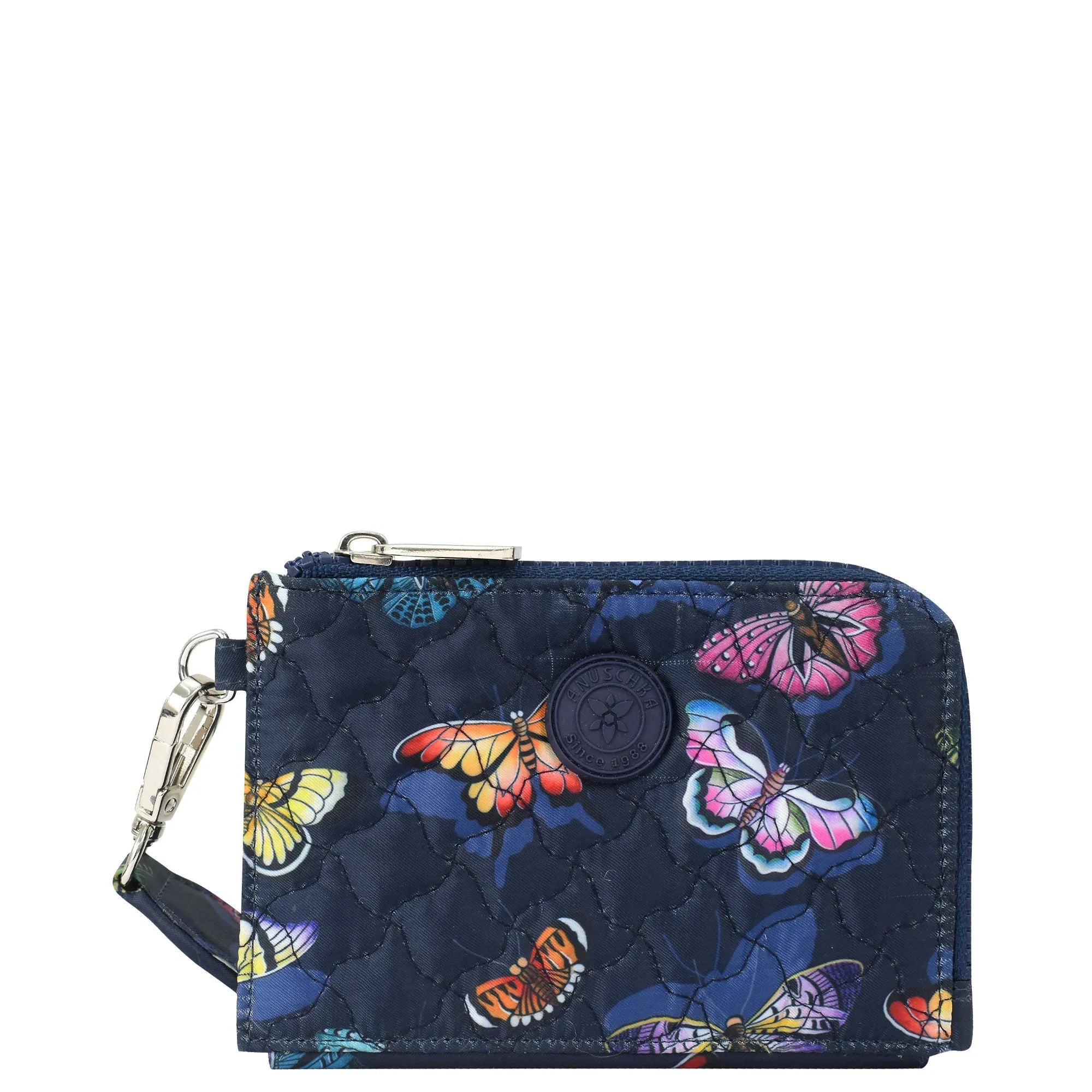 Wanderlust Quilted Fabric Double Zip Wristlet - 18003