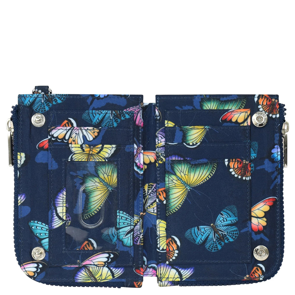 Wanderlust Quilted Fabric Double Zip Wristlet - 18003