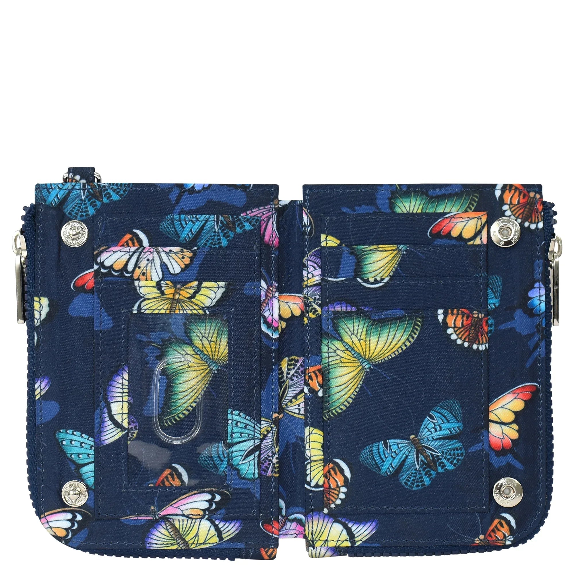 Wanderlust Quilted Fabric Double Zip Wristlet - 18003