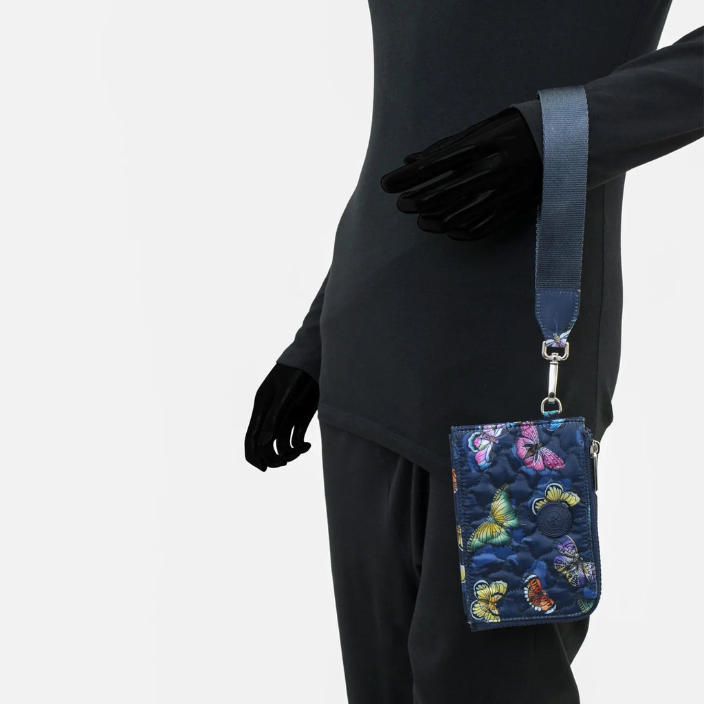 Wanderlust Quilted Fabric Double Zip Wristlet - 18003