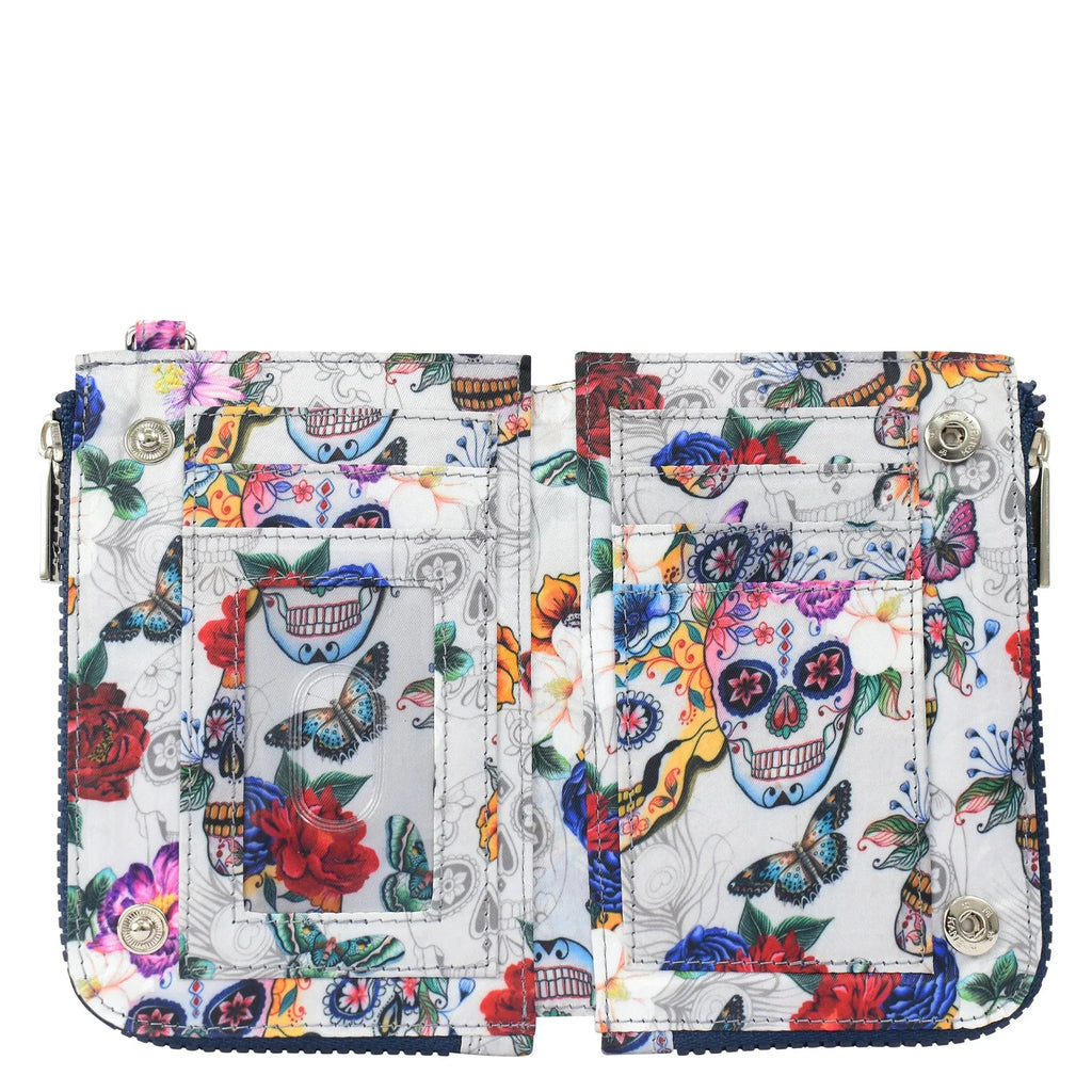 Wanderlust Quilted Fabric Double Zip Wristlet - 18003