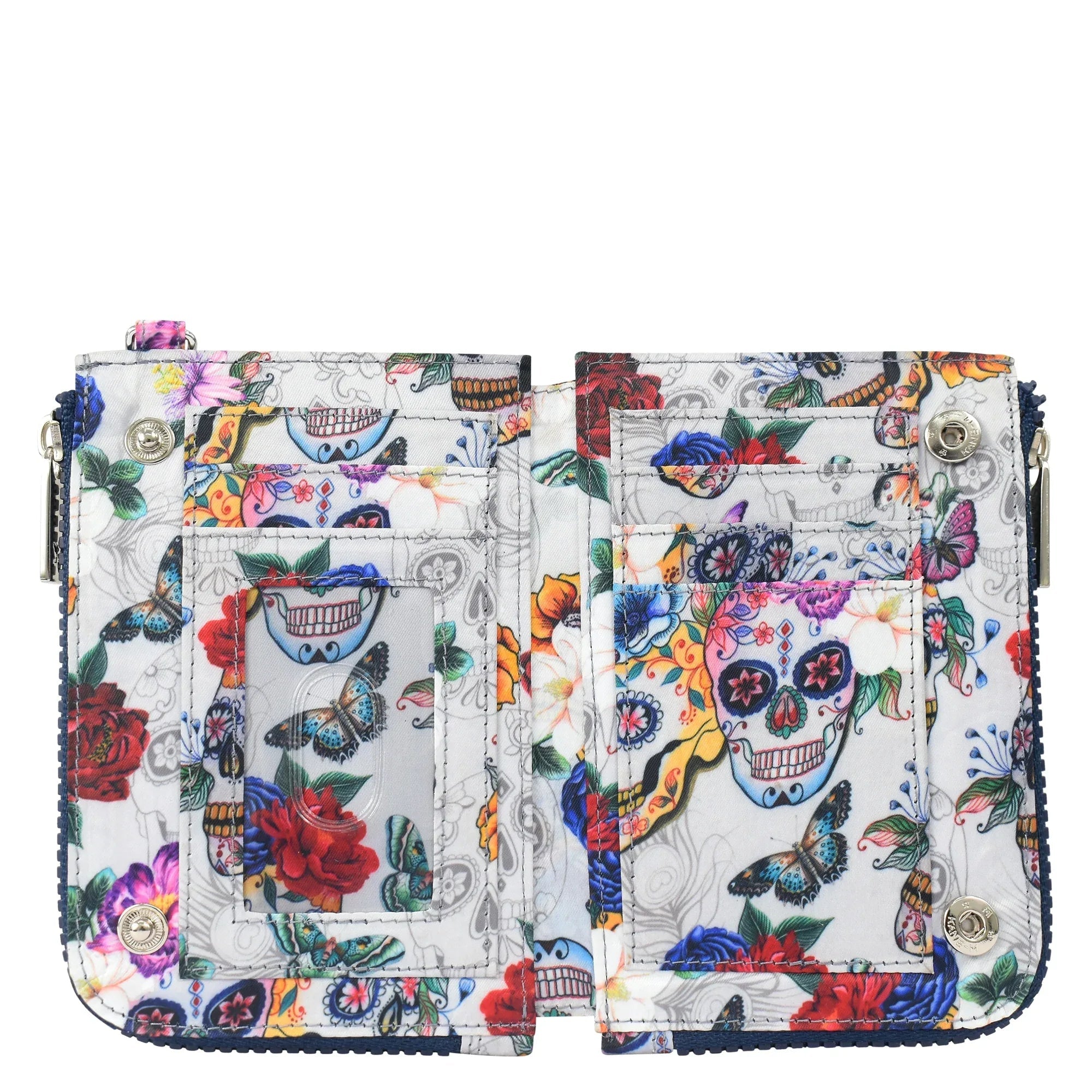 Wanderlust Quilted Fabric Double Zip Wristlet - 18003