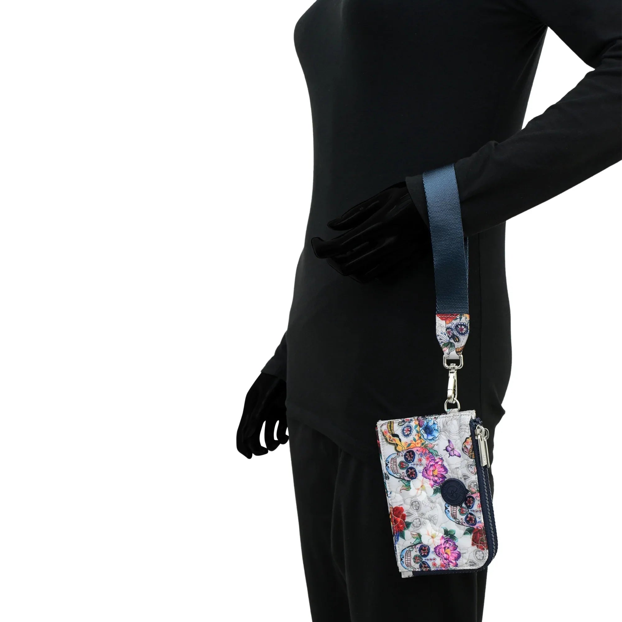 Wanderlust Quilted Fabric Double Zip Wristlet - 18003