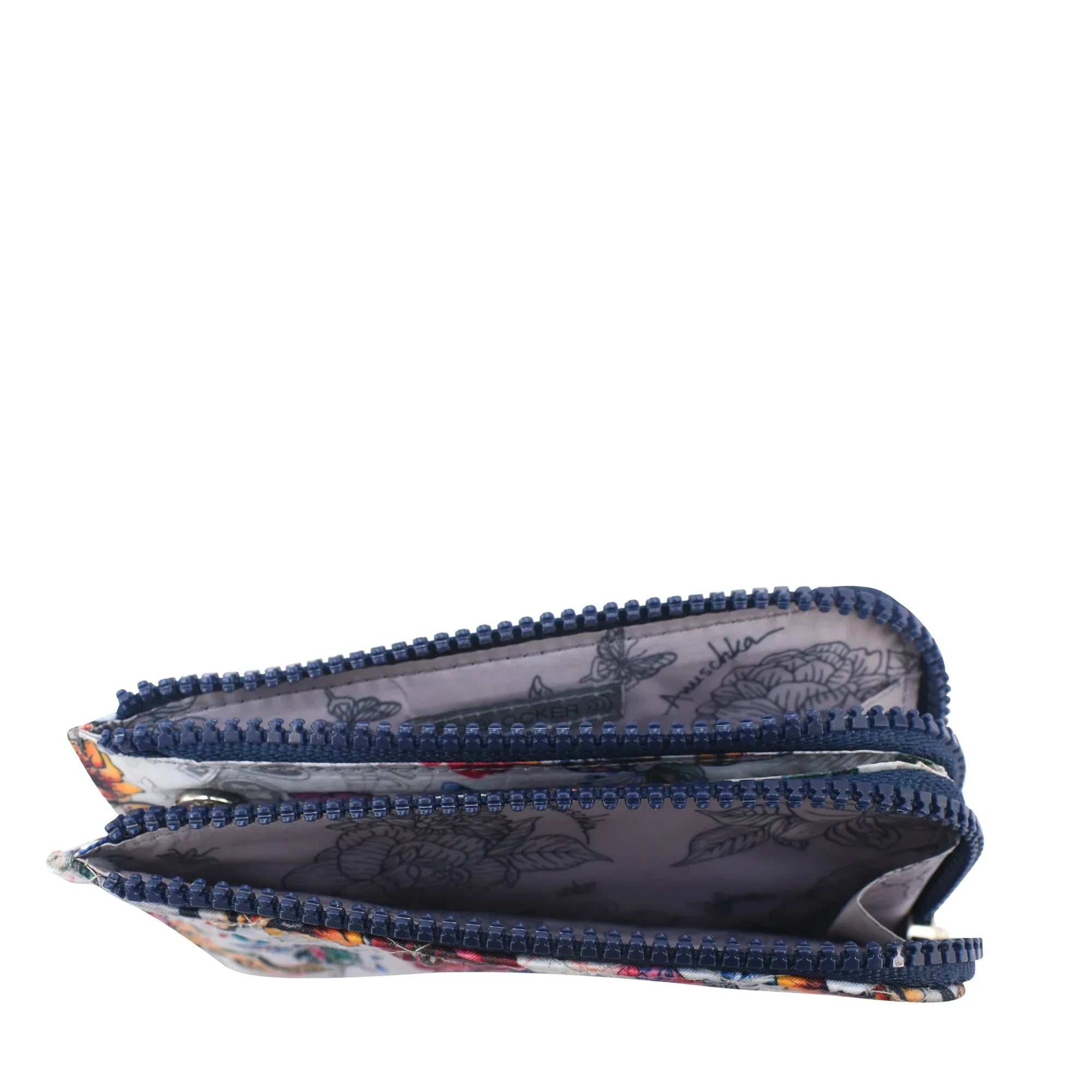 Wanderlust Quilted Fabric Double Zip Wristlet - 18003