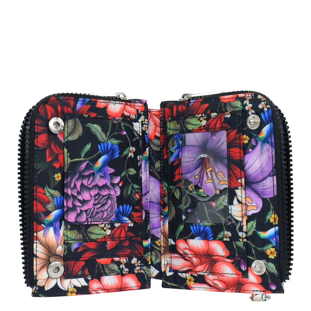 Wanderlust Quilted Fabric Double Zip Wristlet - 18003