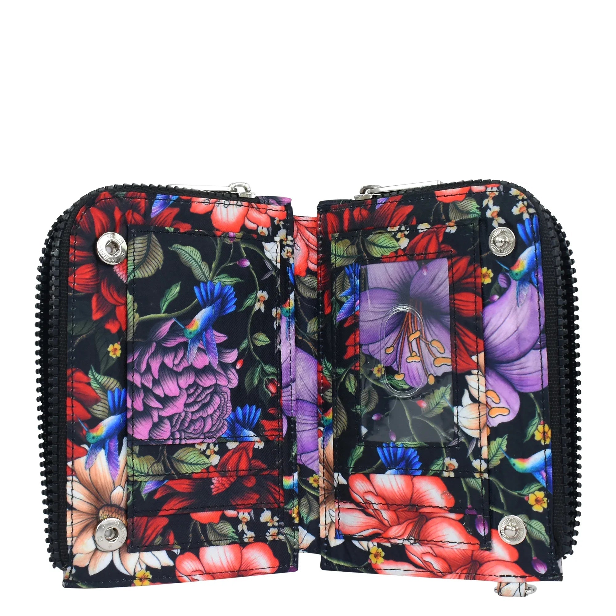 Wanderlust Quilted Fabric Double Zip Wristlet - 18003