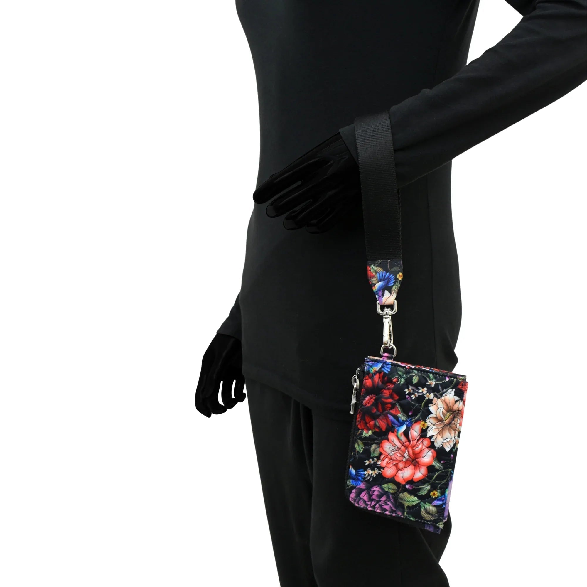 Wanderlust Quilted Fabric Double Zip Wristlet - 18003