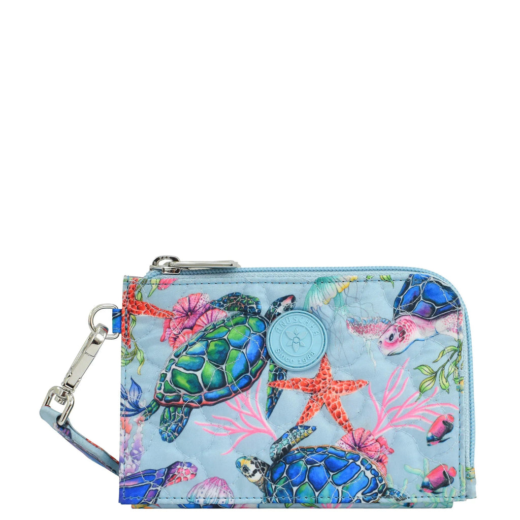 Wanderlust Quilted Fabric Double Zip Wristlet - 18003