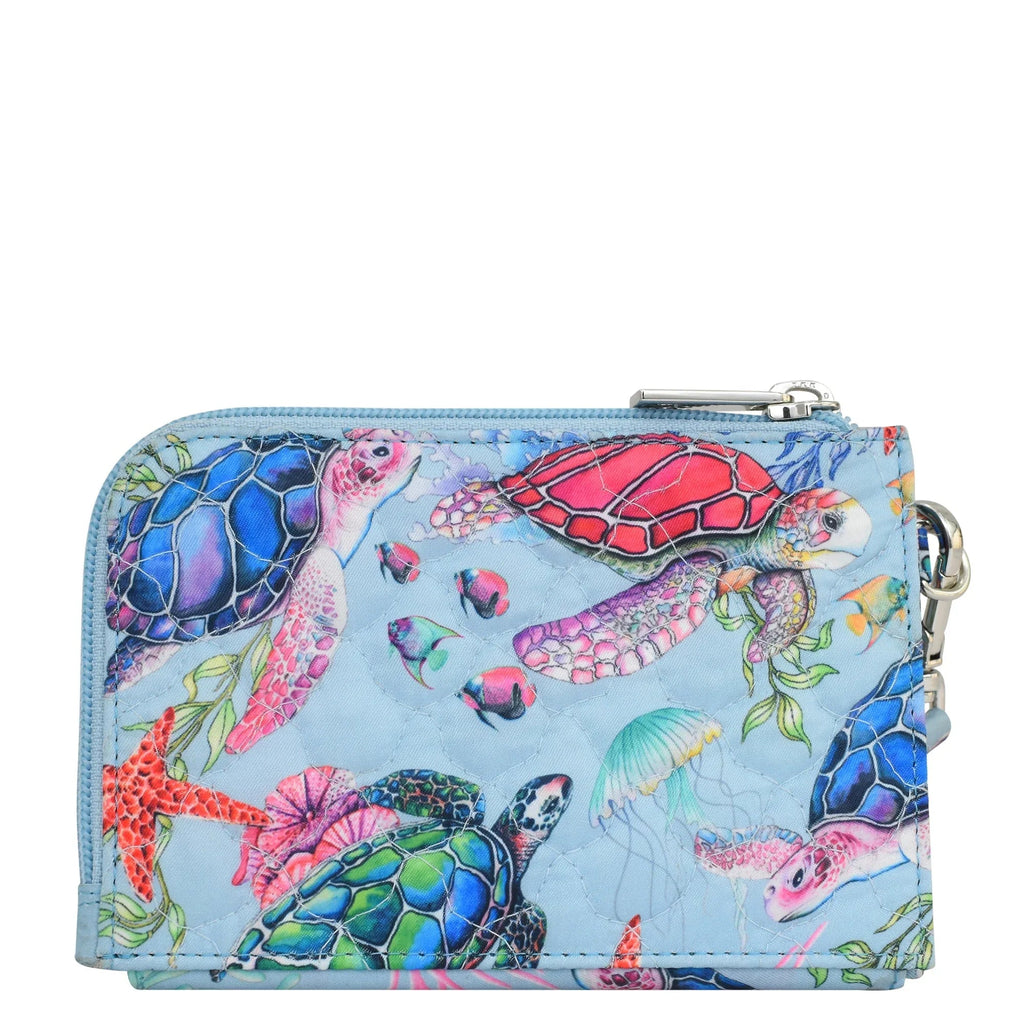Wanderlust Quilted Fabric Double Zip Wristlet - 18003