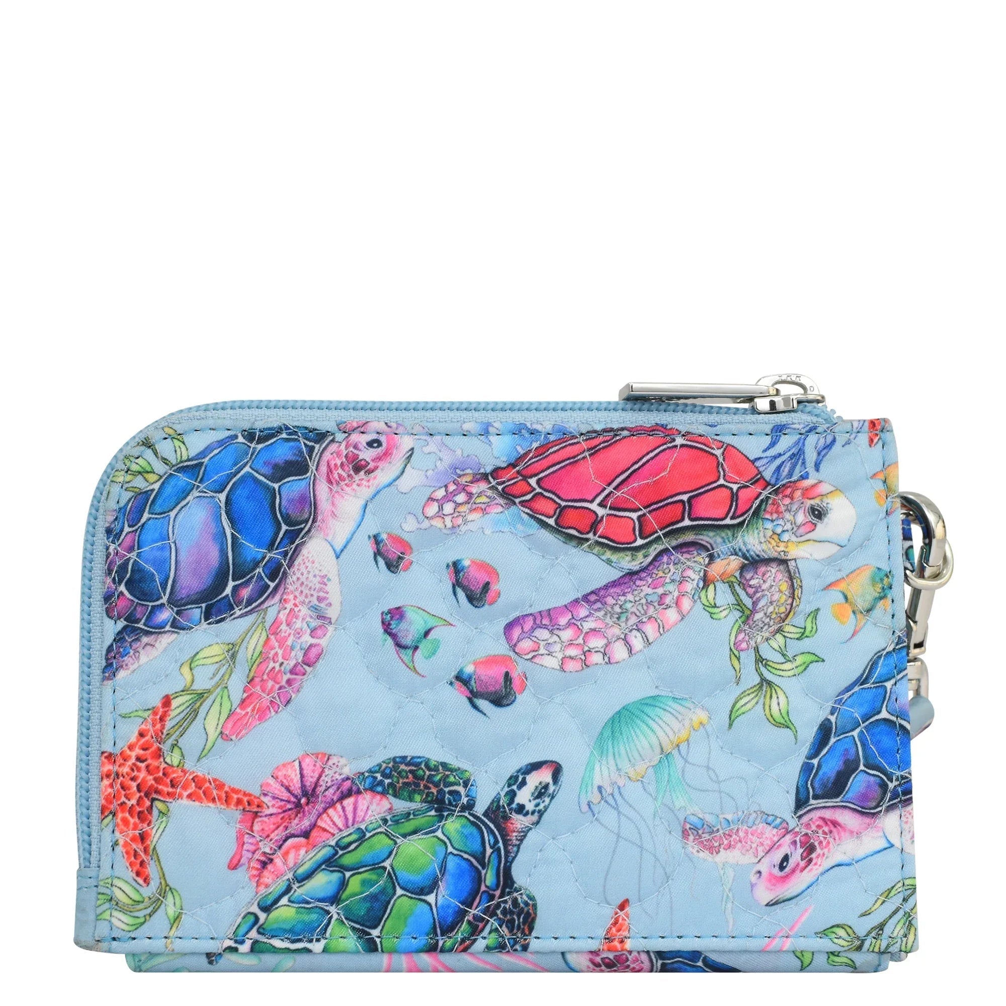 Wanderlust Quilted Fabric Double Zip Wristlet - 18003