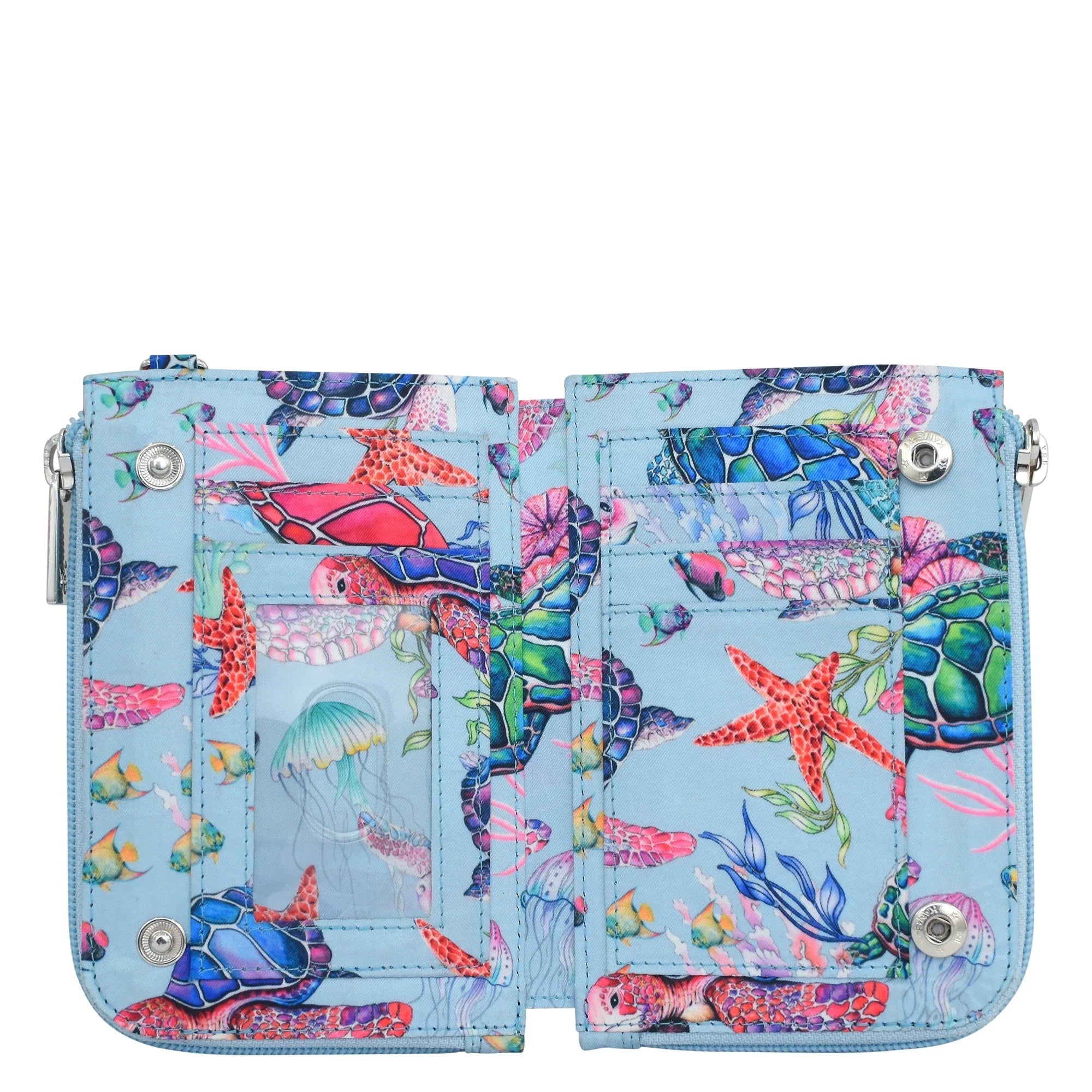 Wanderlust Quilted Fabric Double Zip Wristlet - 18003