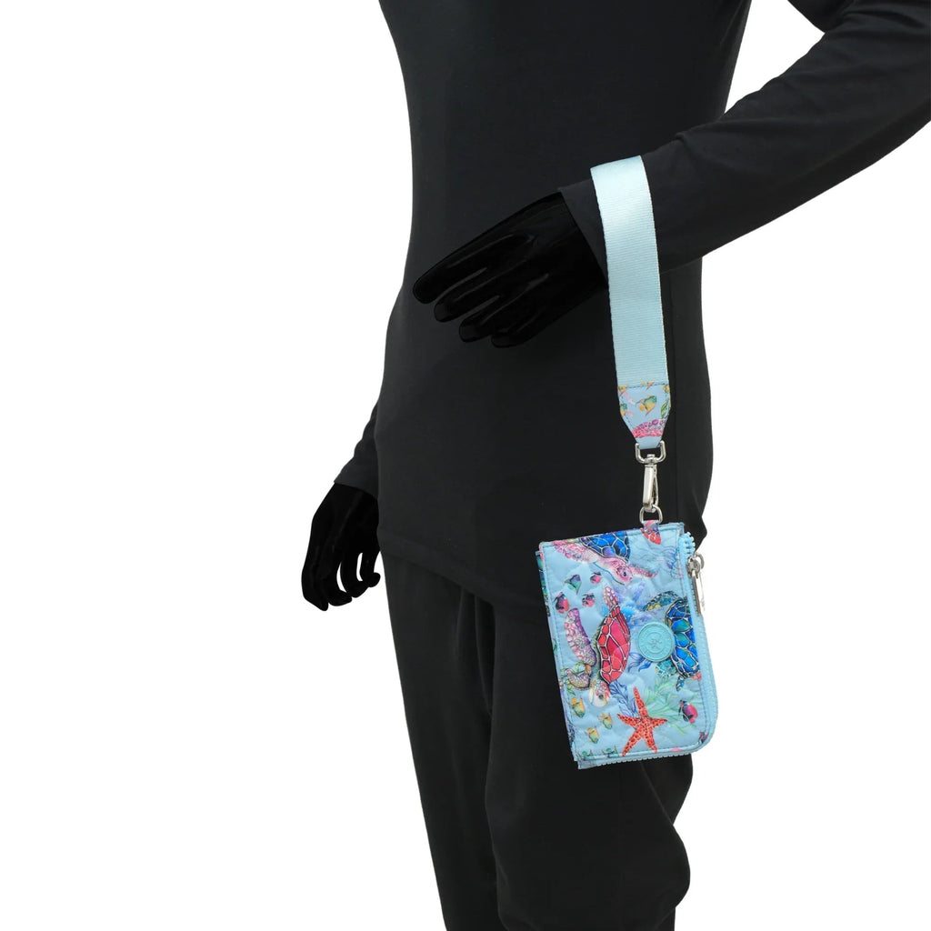 Wanderlust Quilted Fabric Double Zip Wristlet - 18003