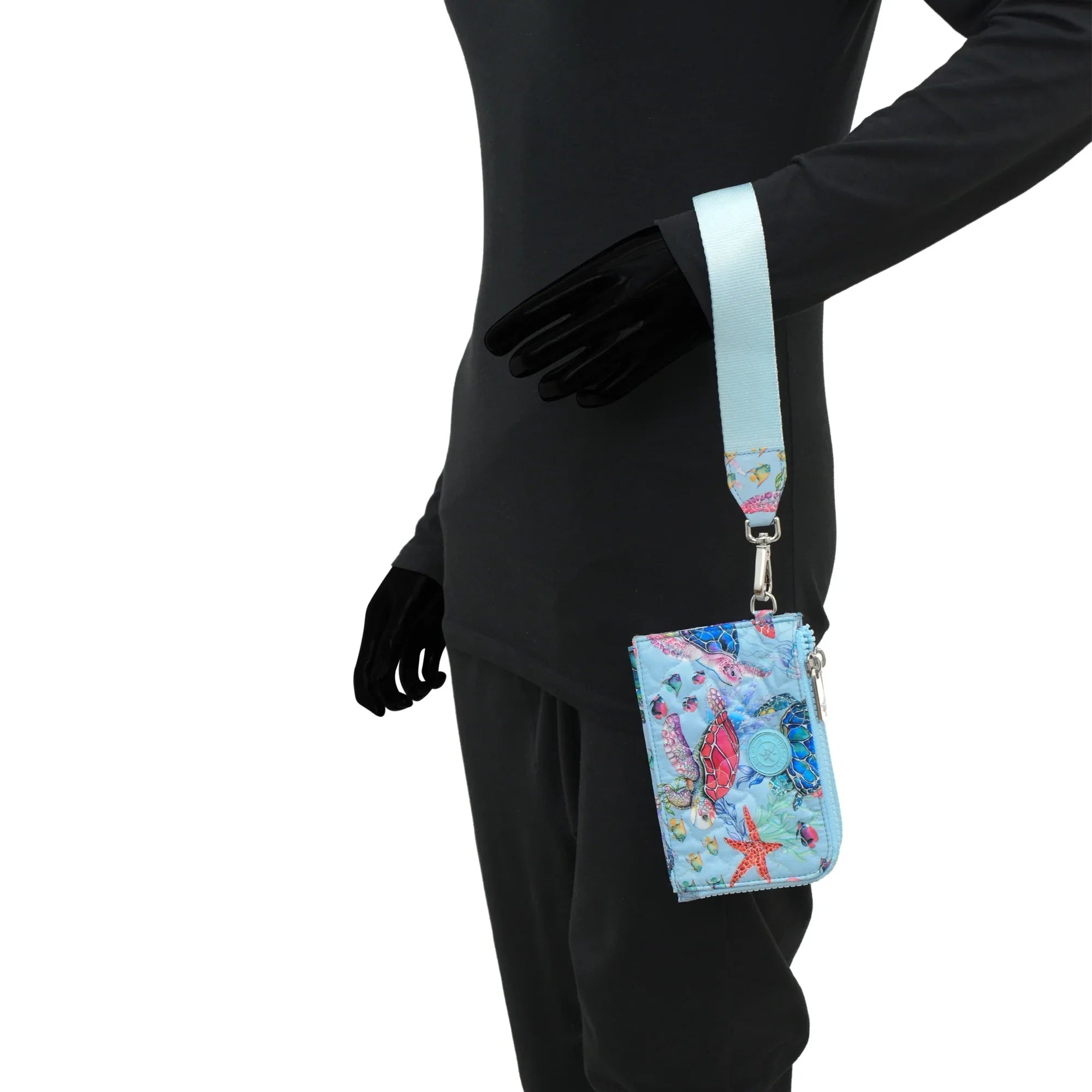Wanderlust Quilted Fabric Double Zip Wristlet - 18003