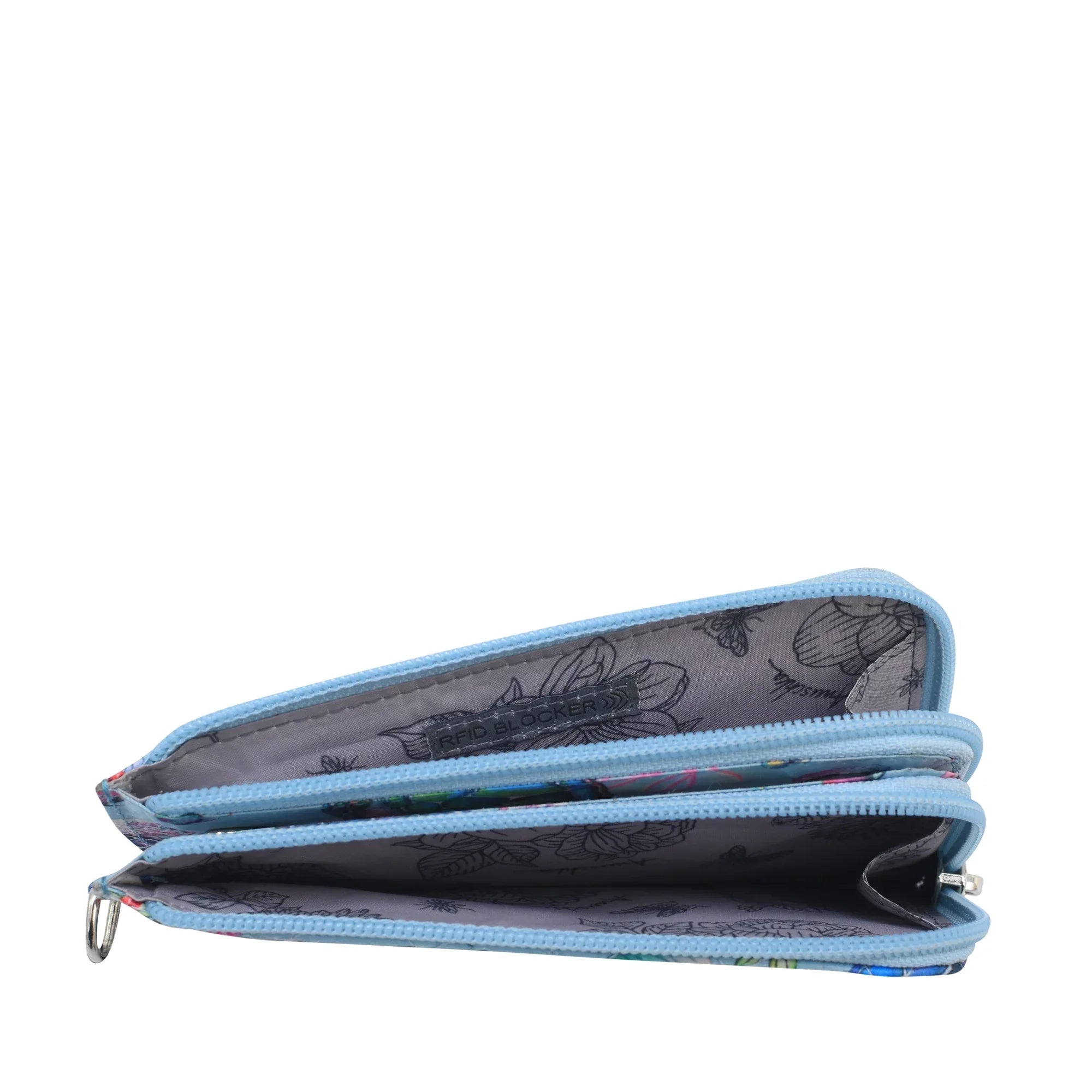 Wanderlust Quilted Fabric Double Zip Wristlet - 18003