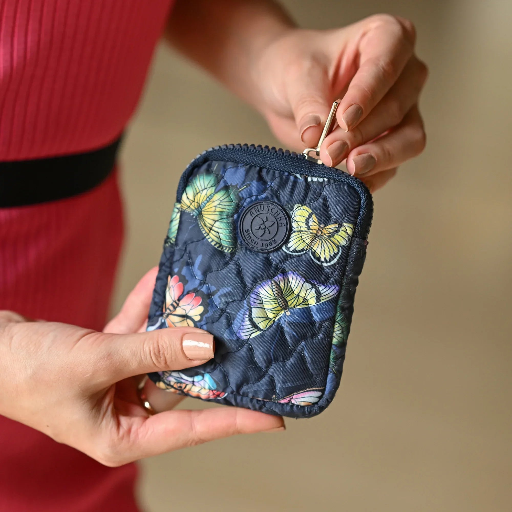 Wanderlust Quilted Fabric Mini Travel Pouch - 18005