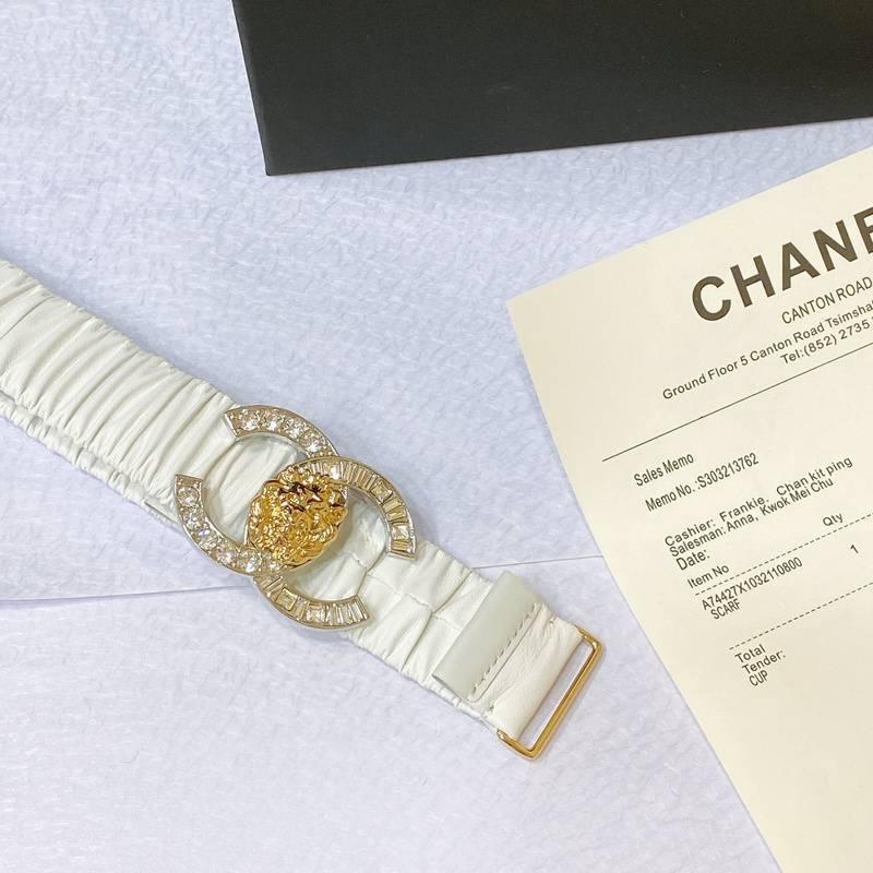 Chanel Leather Women’s Belt 'White' Banlieue91
