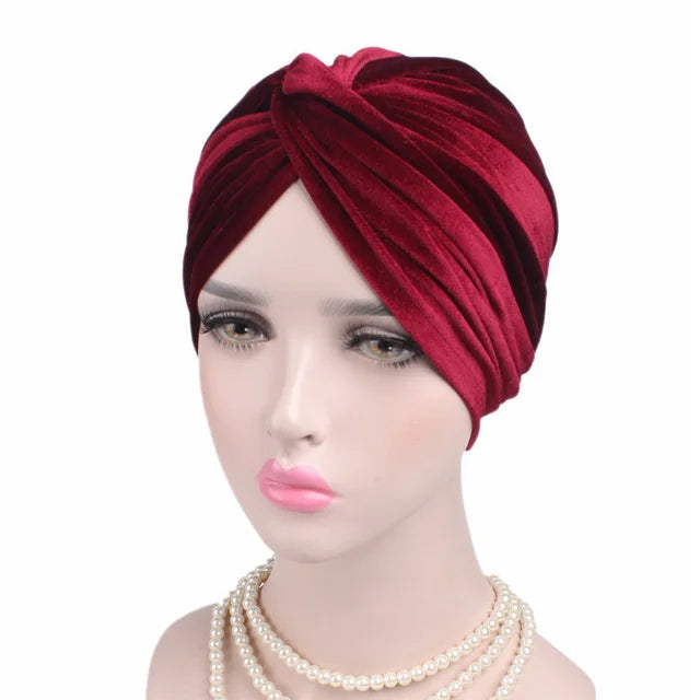 Women Velvet Turban Hat Headband Muslim Hijab Caps Female Soft Bandana Headband Hijabs Head Wrap Hair Accessories Supplies V.I.P Digital Presence