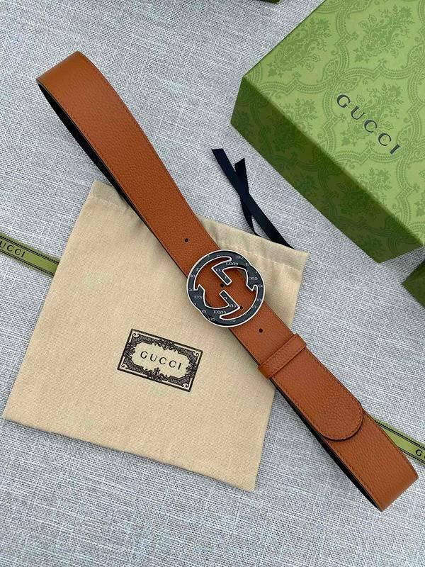 GUCCI Embellished coated-canvas and leather belt 'Brown' Banlieue91