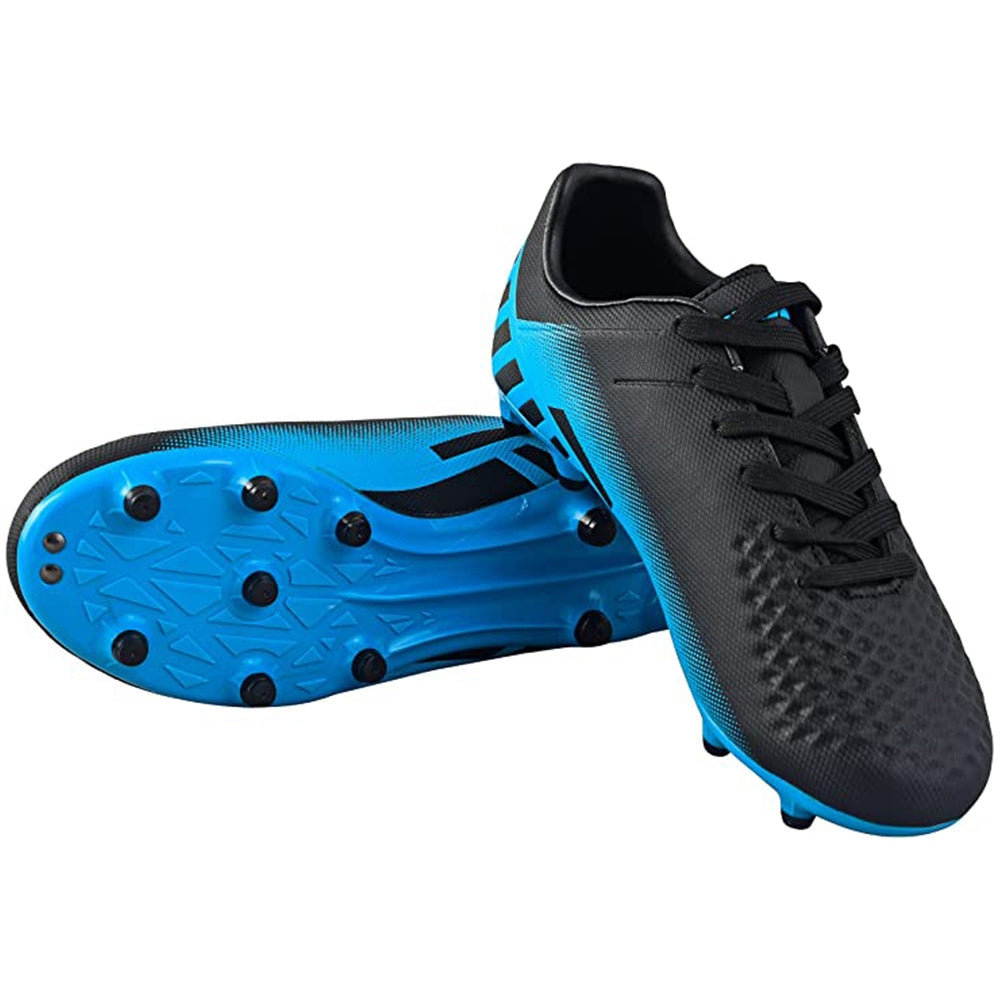 Santos Junior Kids Firm Ground Soccer Cleats – Black/Sky Blue