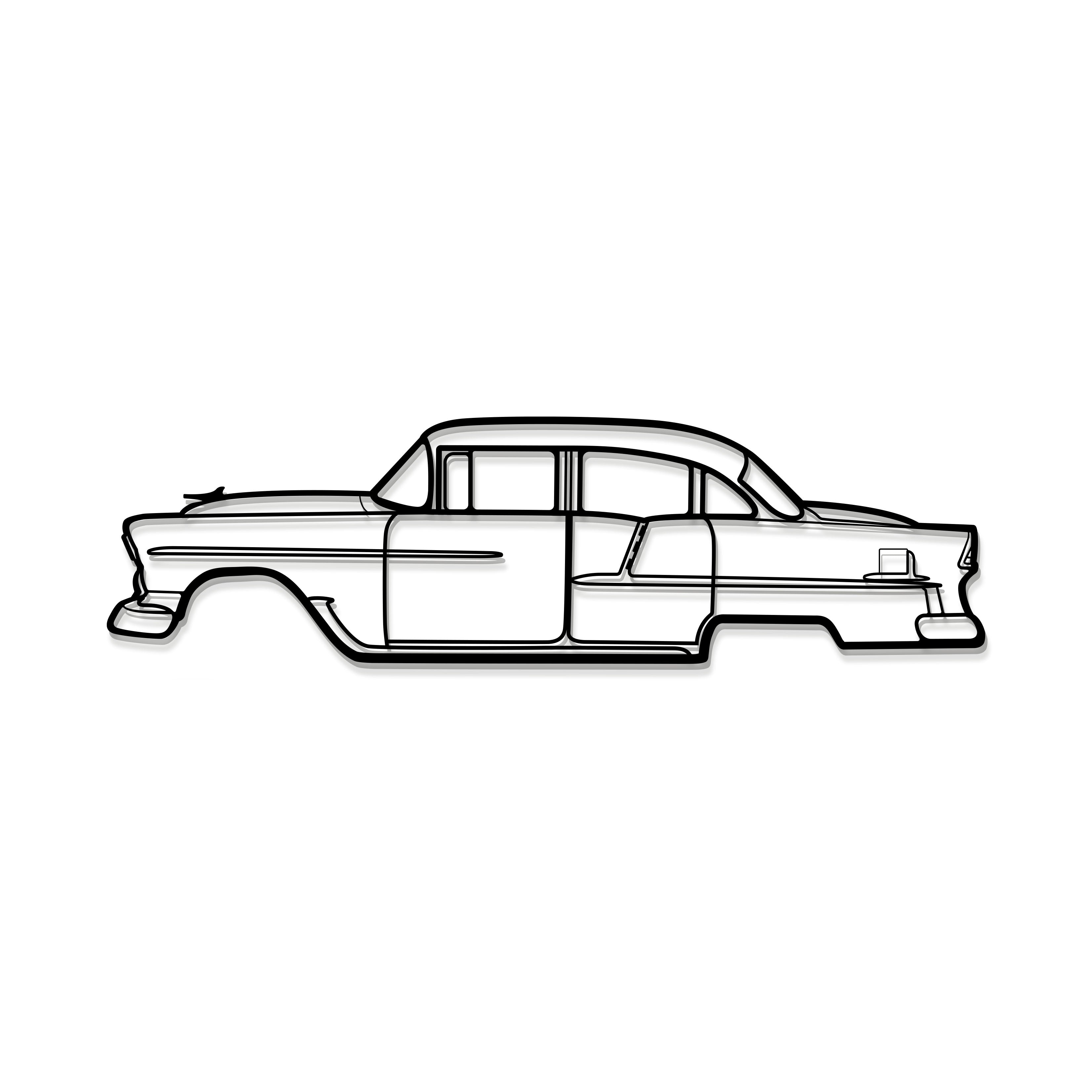 1955 Bel Air Metal Car Wall Art - MT0037