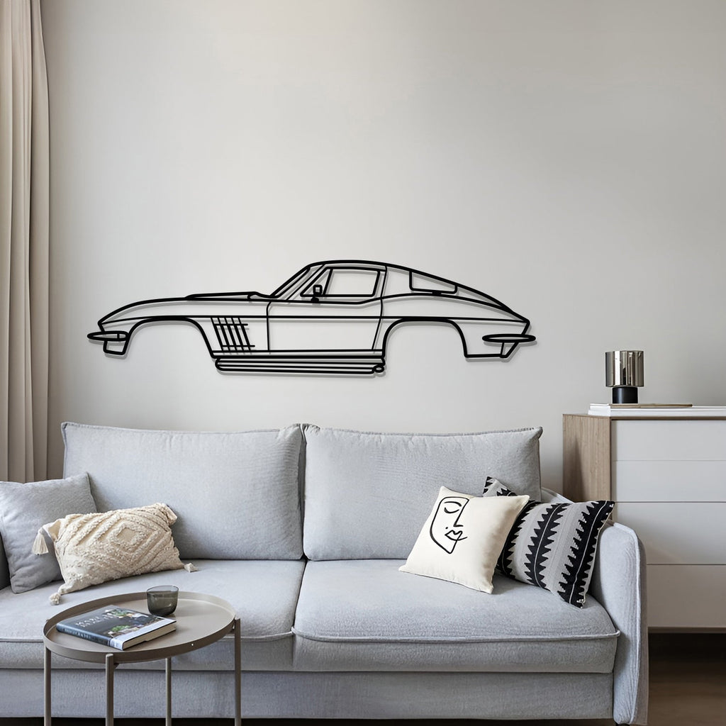 1967 Corvette Stingray 427 Metal Car Wall Art - MT0095
