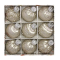Christmas balls, silk balls, winding balls, painted balls, 8cm, 9pcs, boxed Christmas decorations