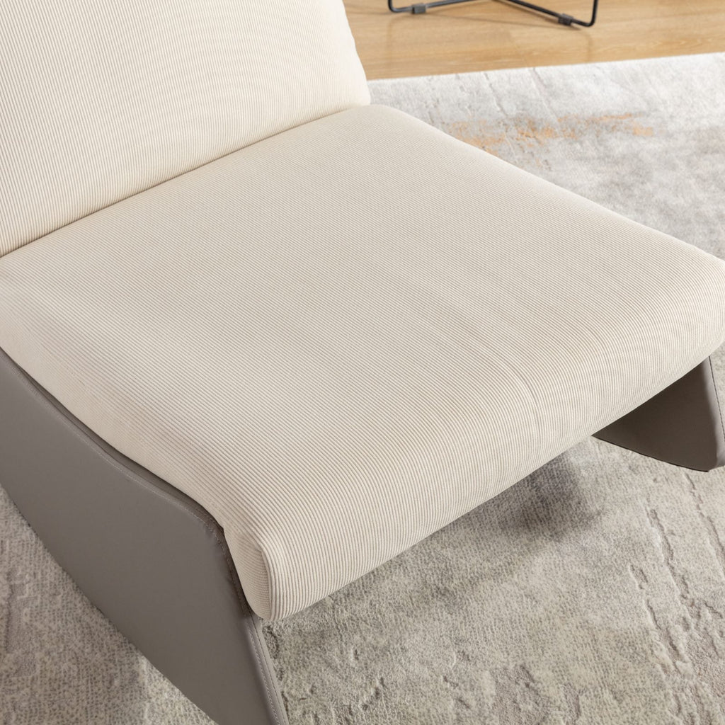 Modern rocking chair recliner, comfortable cushioned recliner with footstool, gray V.I.P Digital Presence