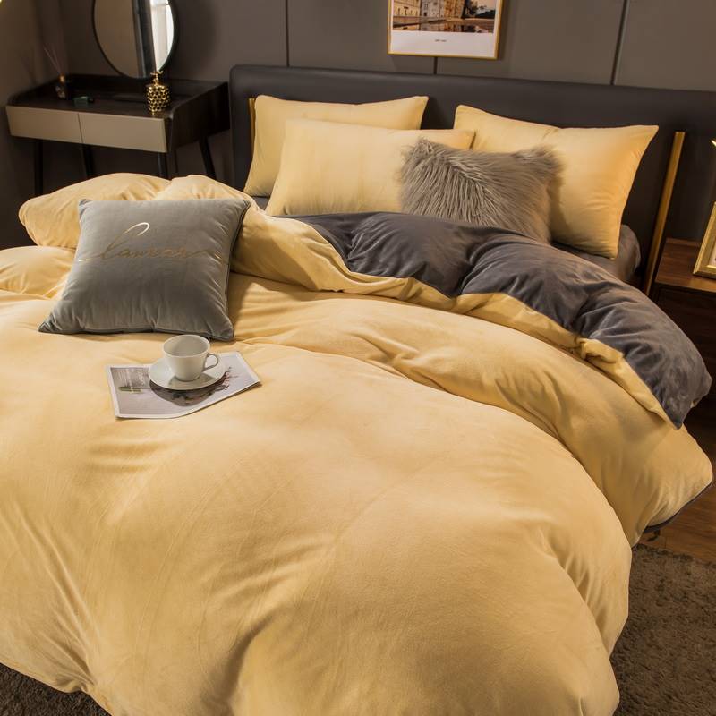 Double Bed Surface Plus Flange Flannel Product Three Thick Bed Sets FLIPSTYLEZLLC