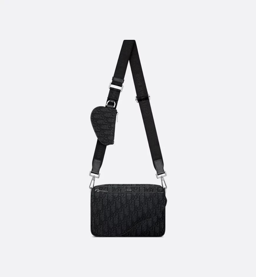 Dior Saddle Triple Pouch Beige and Black Dior Oblique Jacquard Banlieue91