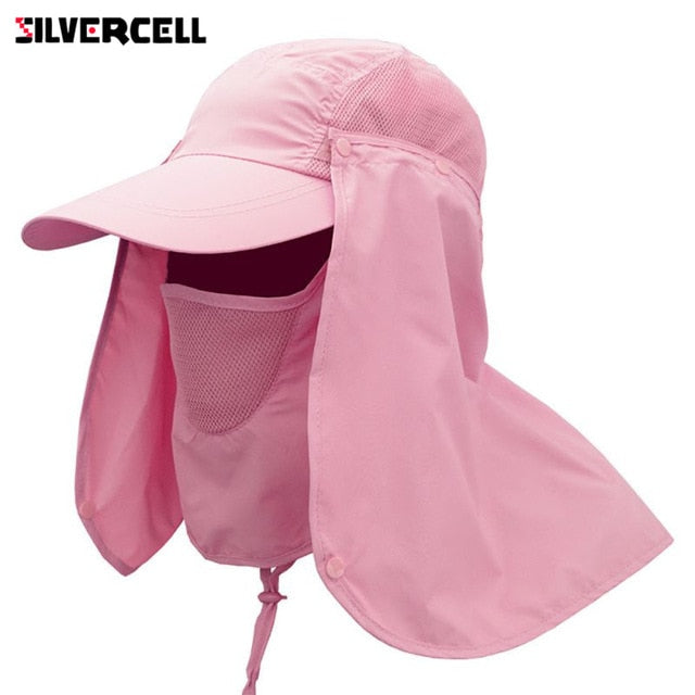 Sun Caps Flap Hats 360 degree Solar UV Protection Sun Hat Summer Men Women Sun Visor Cap Folding Removable Neck Face Mask Head V.I.P Digital Presence
