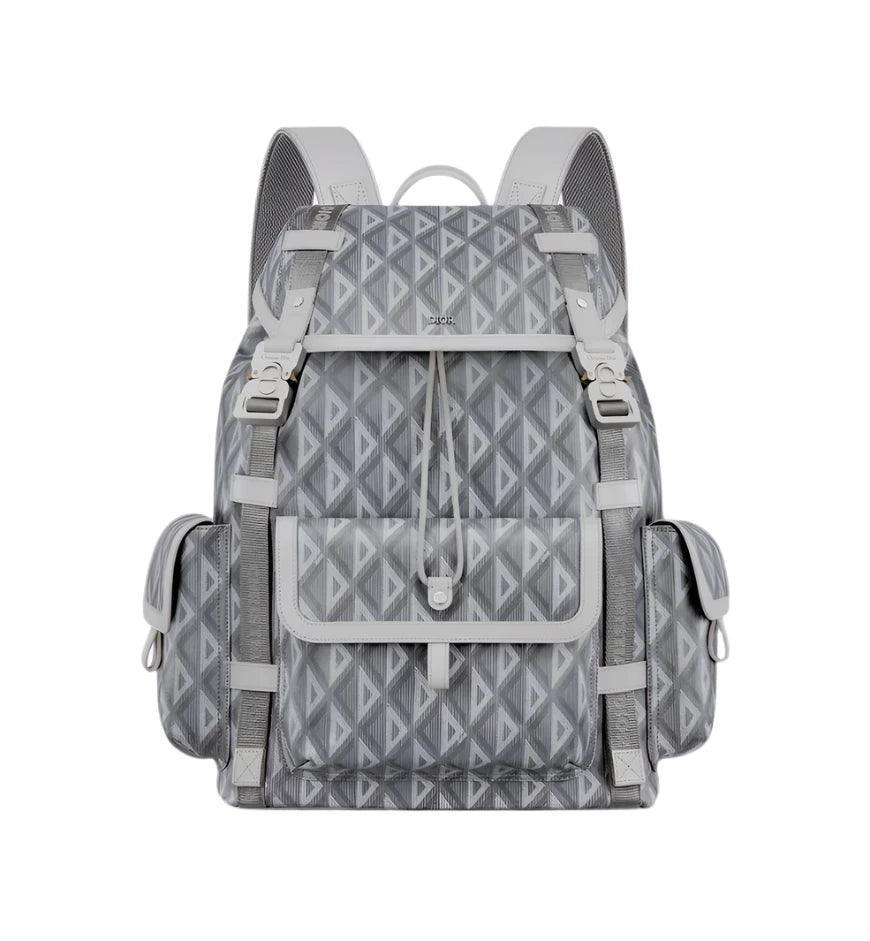 Dior Gray Coated Cotton Canvas with CD Diamond Print and Dior Gray Smooth Calfskin Banlieue91