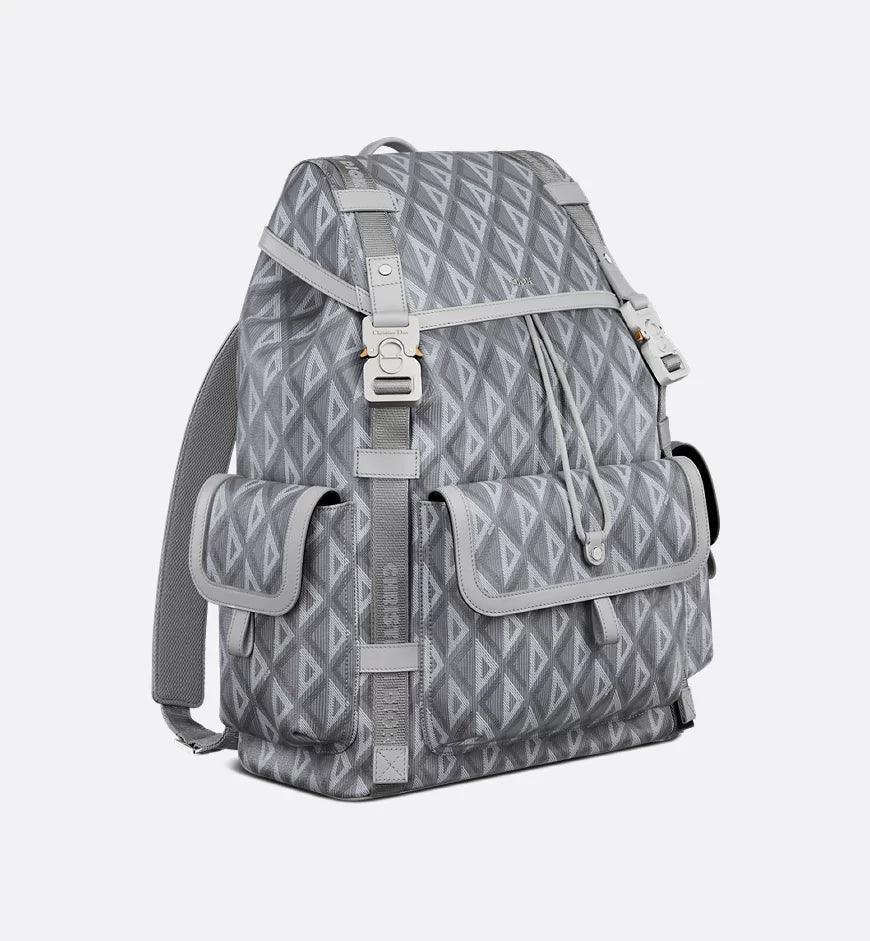 Dior Gray Coated Cotton Canvas with CD Diamond Print and Dior Gray Smooth Calfskin Banlieue91