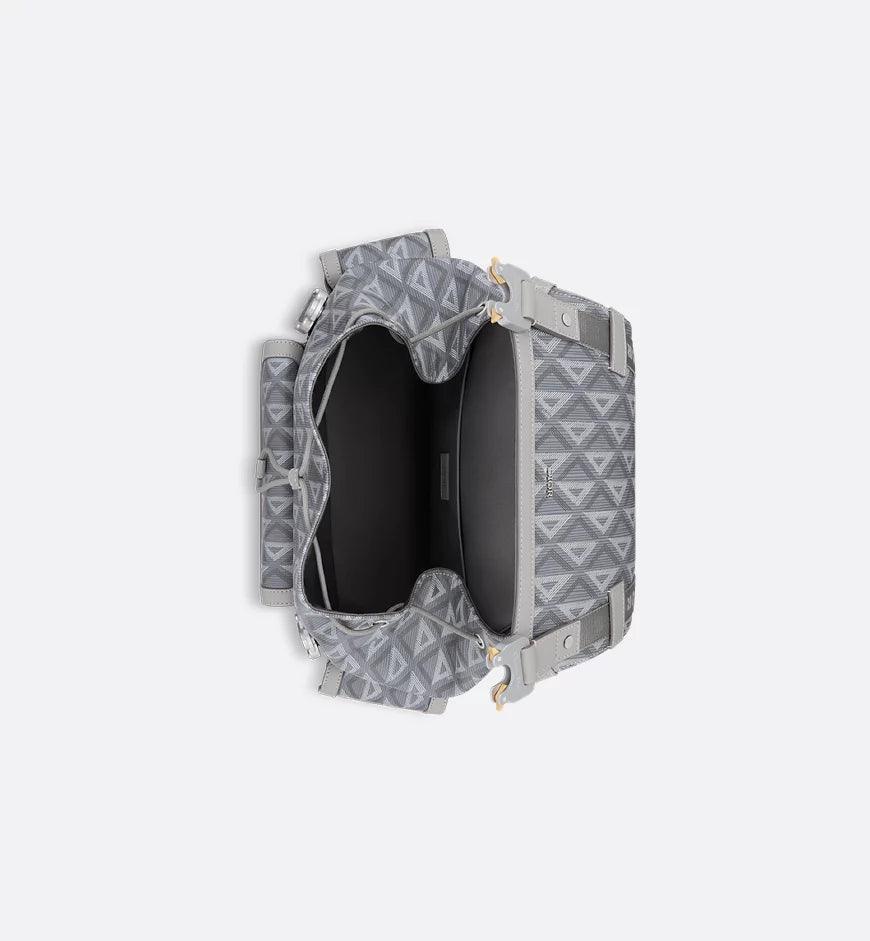 Dior Gray Coated Cotton Canvas with CD Diamond Print and Dior Gray Smooth Calfskin Banlieue91