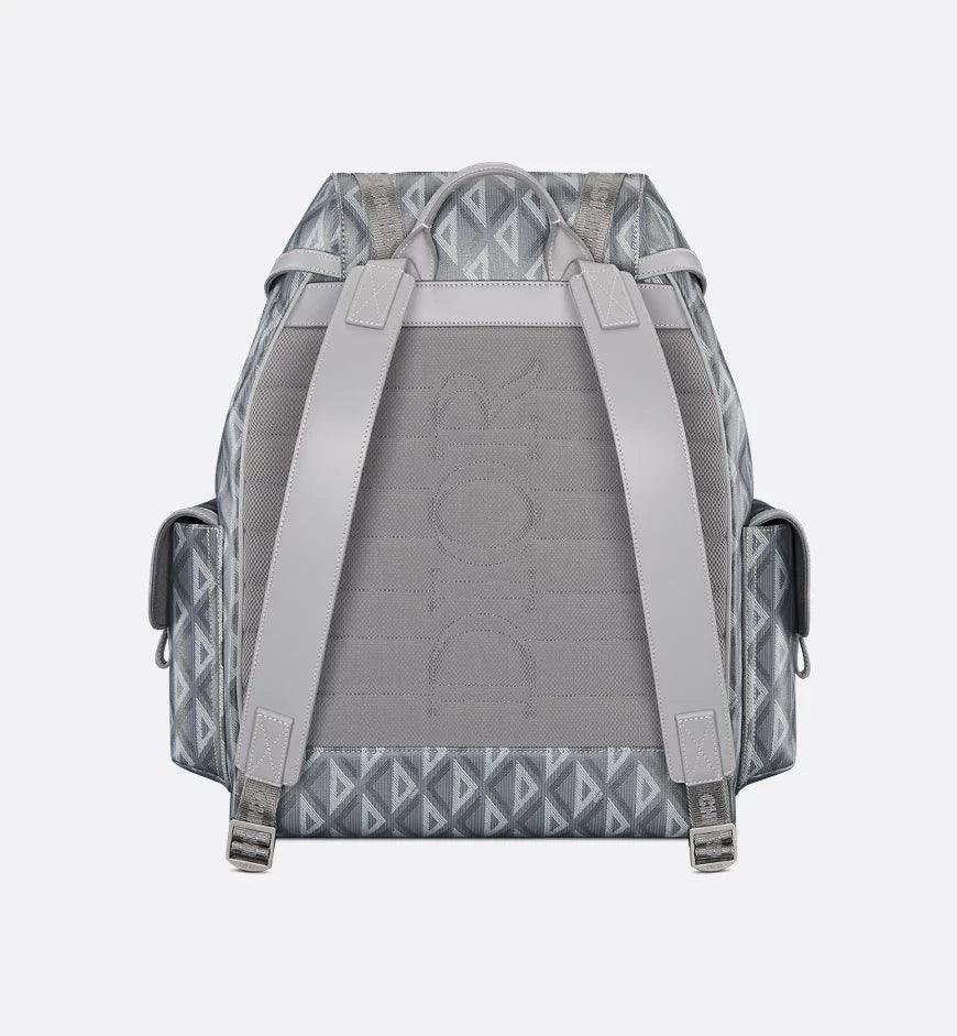Dior Gray Coated Cotton Canvas with CD Diamond Print and Dior Gray Smooth Calfskin Banlieue91