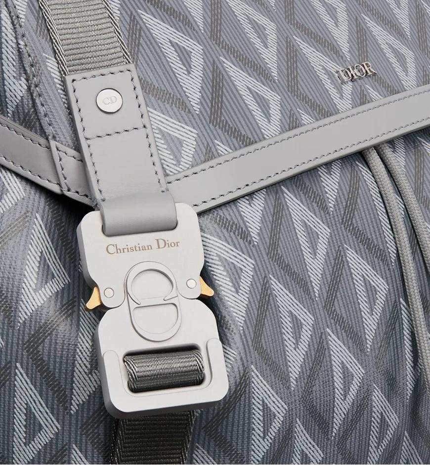 Dior Gray Coated Cotton Canvas with CD Diamond Print and Dior Gray Smooth Calfskin Banlieue91