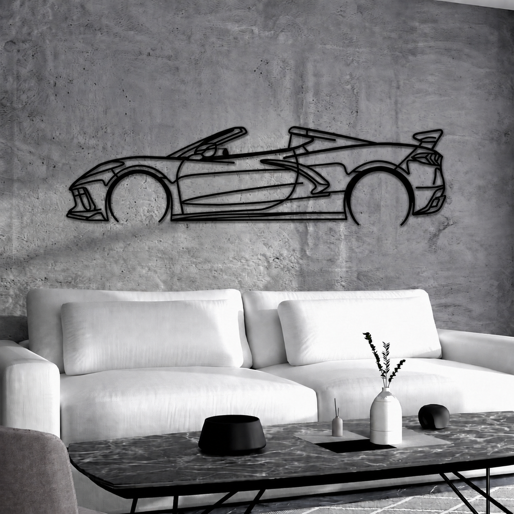 Corvette C8 Detailed Metal Car Wall Art - MT0922 Modello Turbo