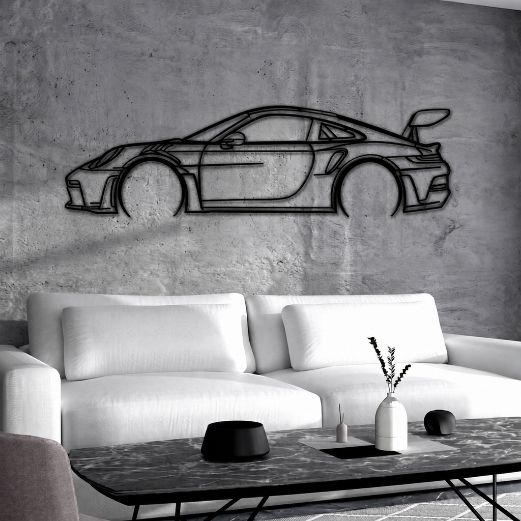 911 GT3 RS Model 992 Detailed Metal Car Wall Art - MT0859 Modello Turbo
