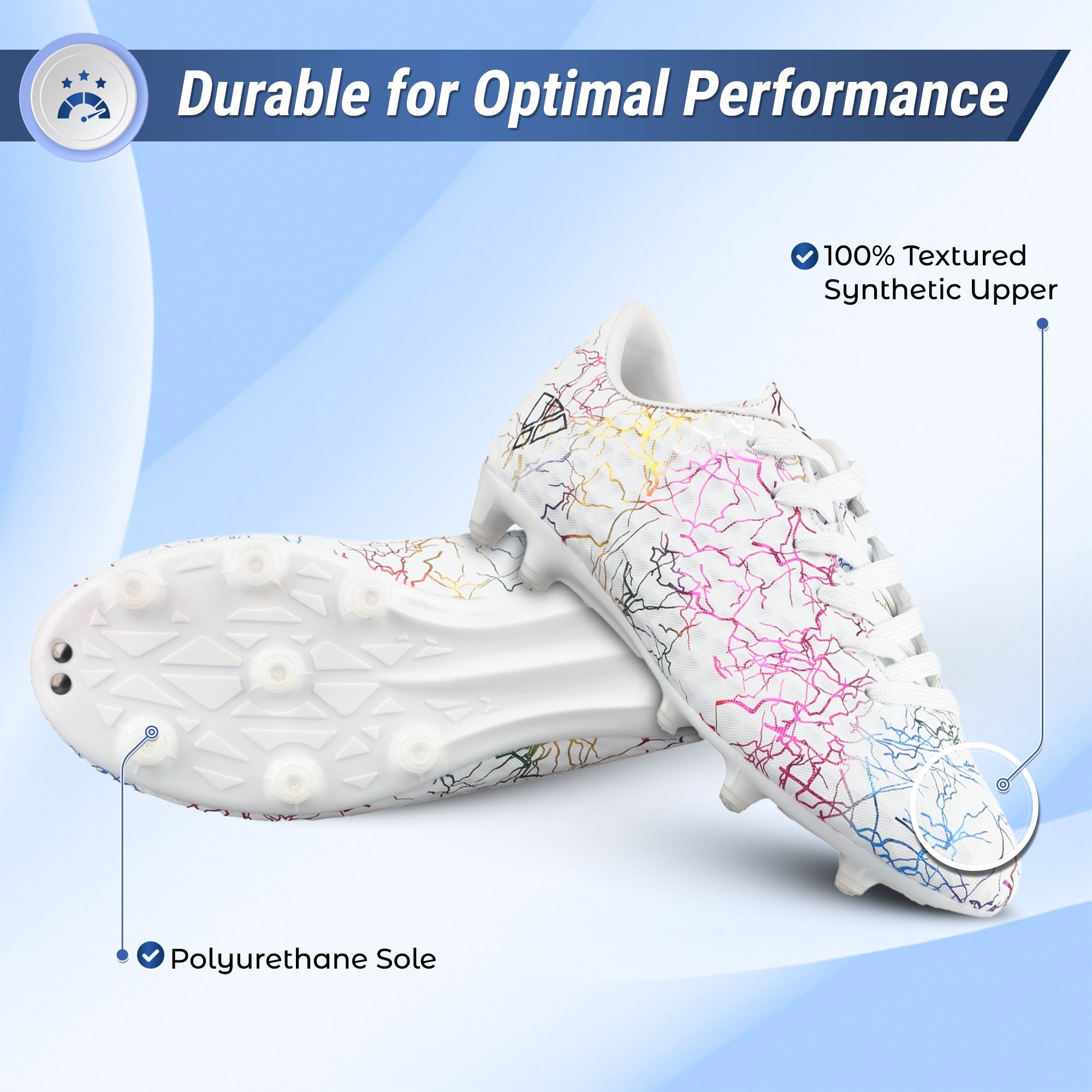 Vizari Zodiac JR Kids Firm Ground (FG) Soccer Cleats – White, Youth Sizes 8C–6Y Under $30