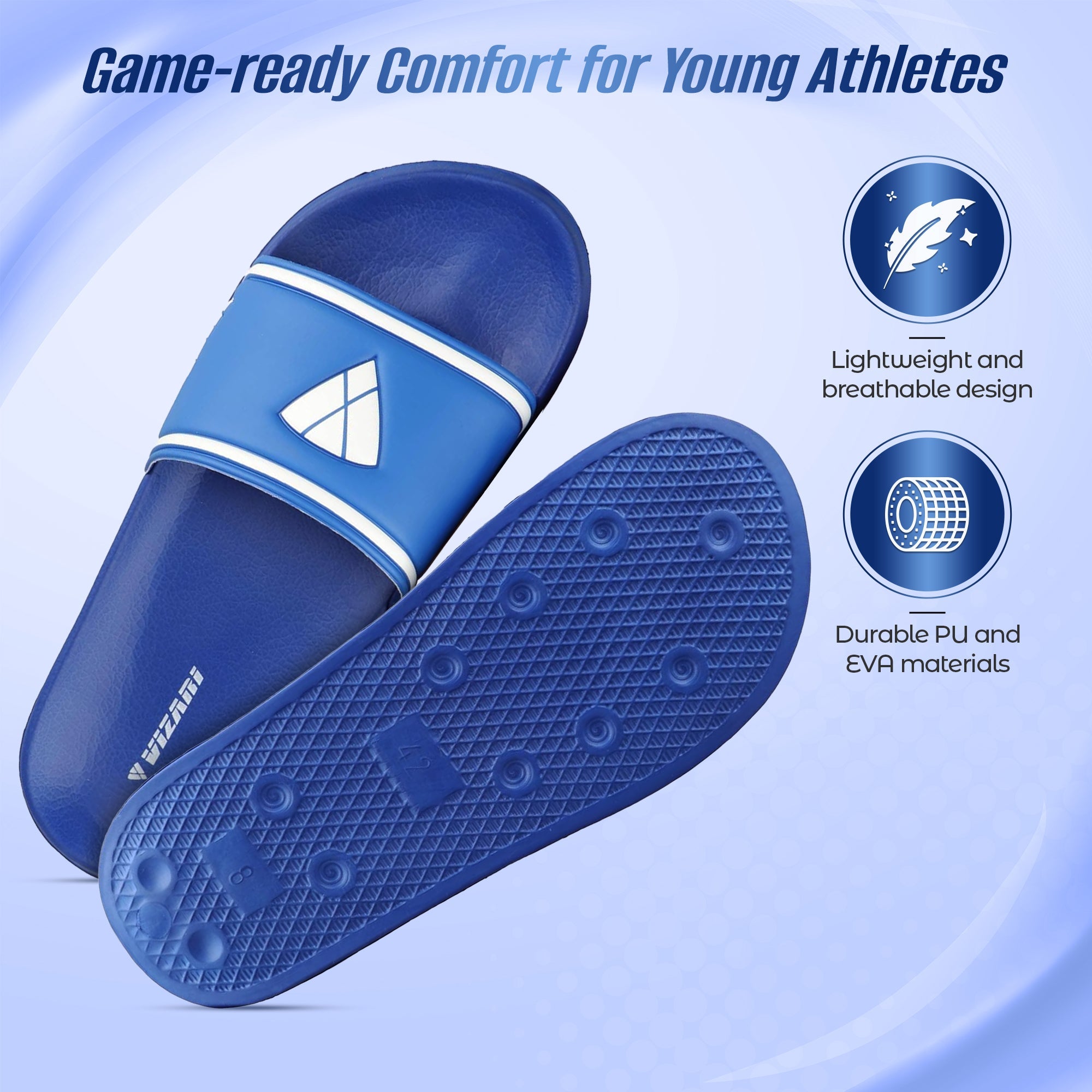 Adult Soccer Slide Sandals - Blue