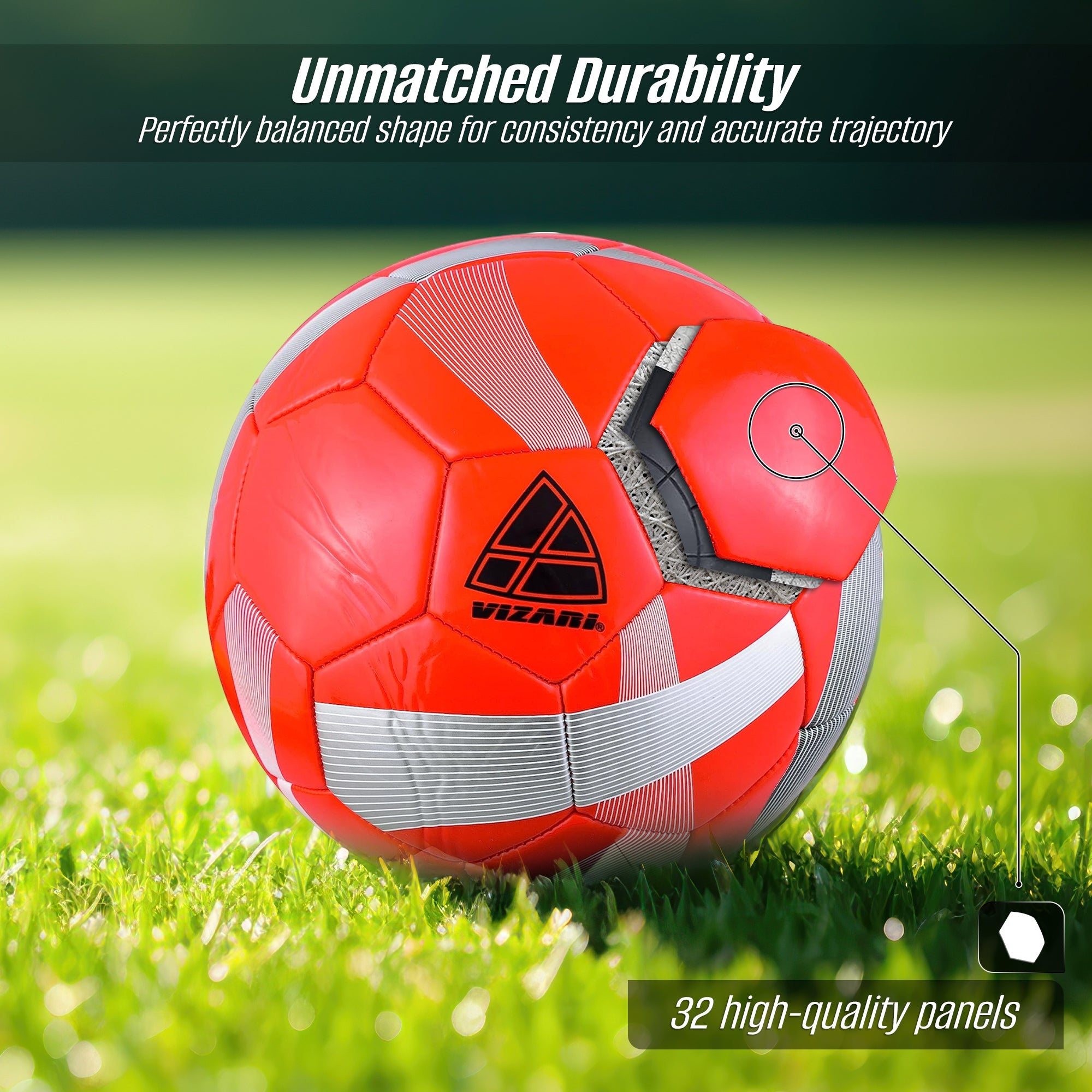 Hydra Soccer Ball-Red Vizari Sports