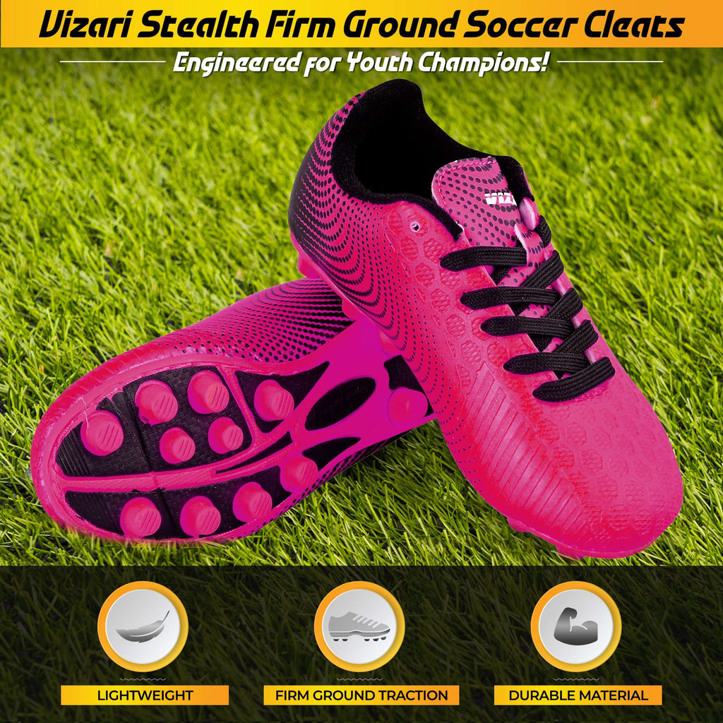 Stealth Firm Ground Soccer Shoes -Pink/Black Vizari Sports