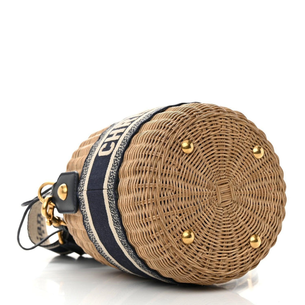 Christian Dior Wicker Oblique Drawstring Bucket Bag Banlieue91