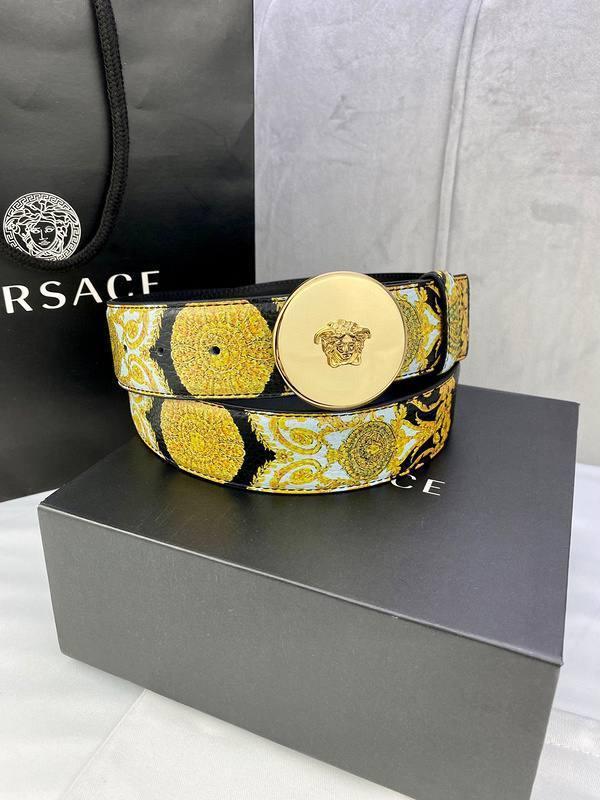 Versace MEDUSA BIGGIE ENAMEL LEATHER BELT Banlieue91