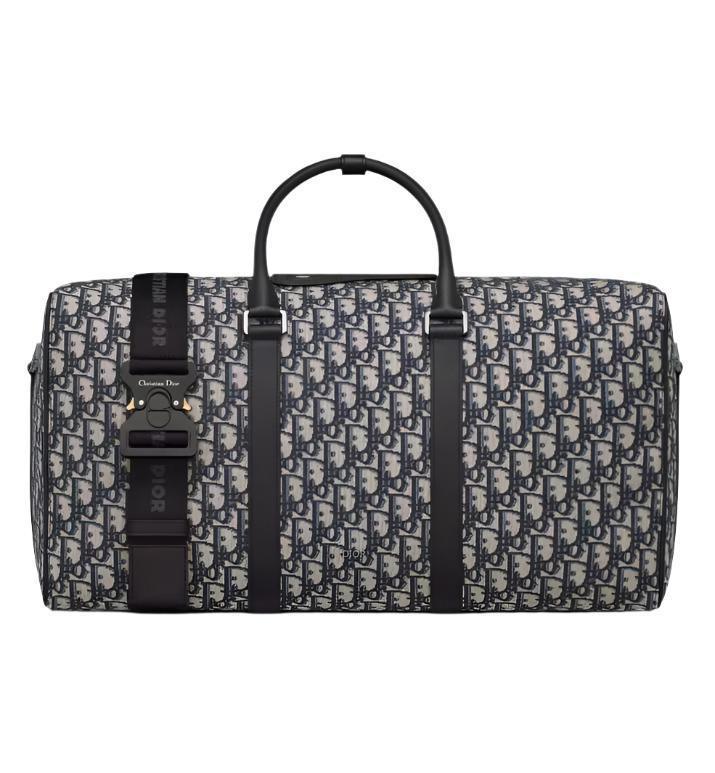 Dior Men Lingot 50 Bag Beige and Black Dior Oblique Jacquard Banlieue91