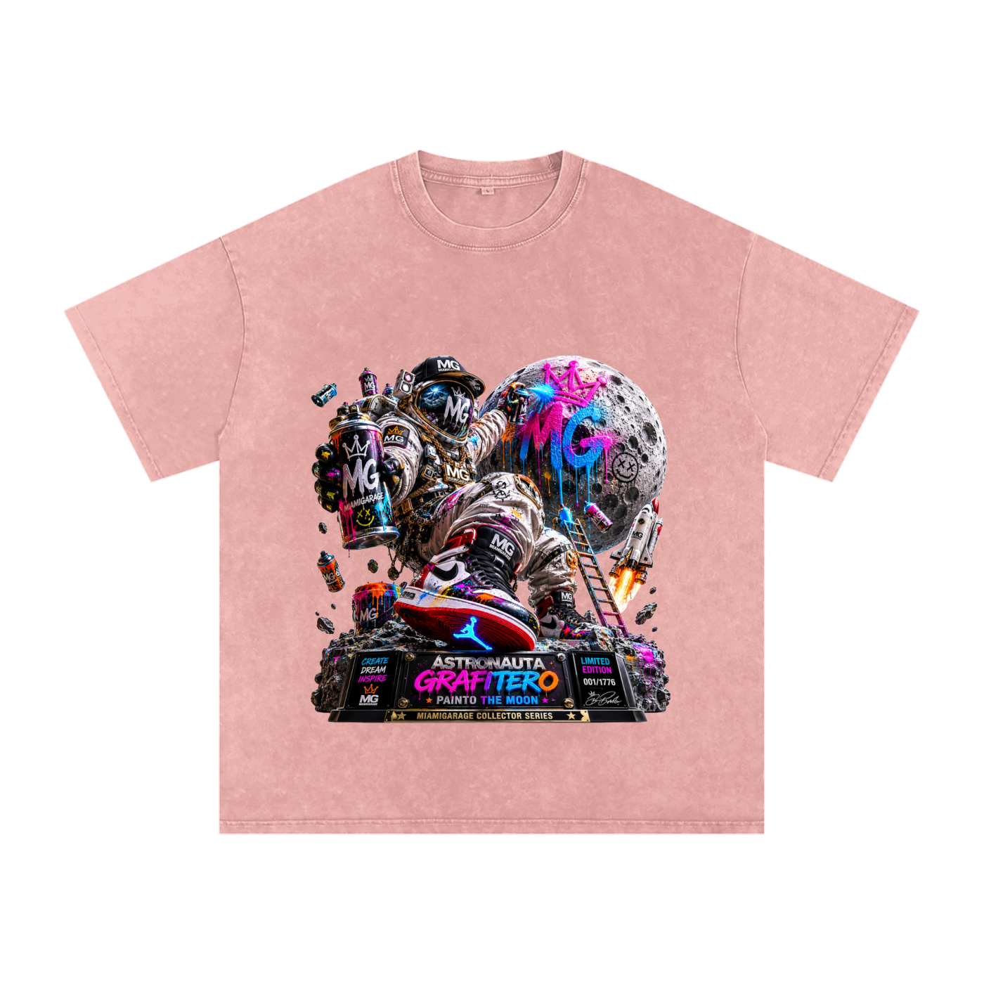 Snow Washed Oversized Cotton T-Shirt