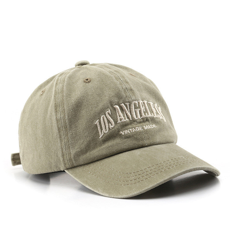 Distressed Satin Letter Embroidery Baseball Cap – Adjustable Unisex FitiqueFit
